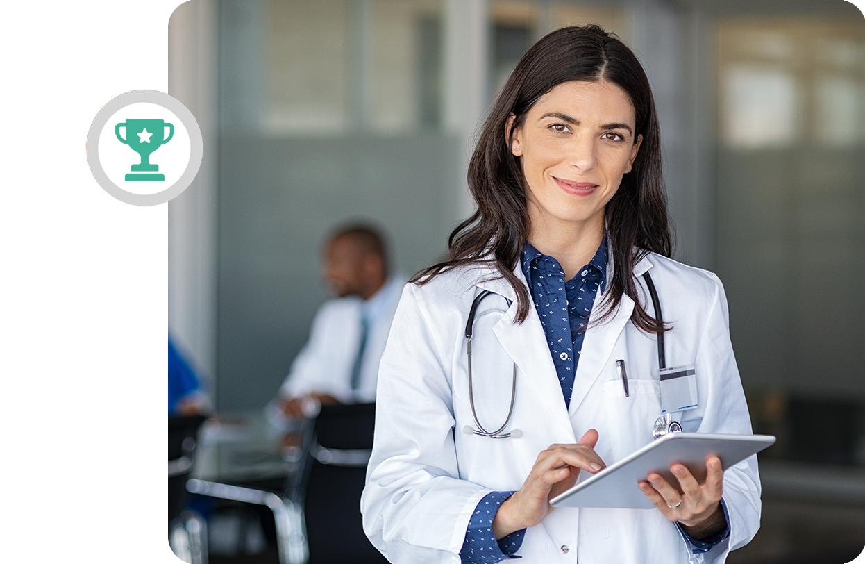 Doctor with a clipboard